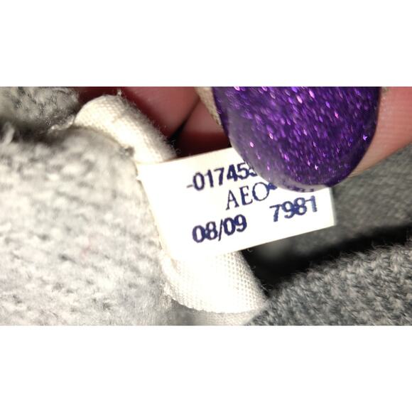 Vintage Y2K American Eagle Gray Hoodie Womens L Chain Embroidery NEW YORK - Picture 16 of 16